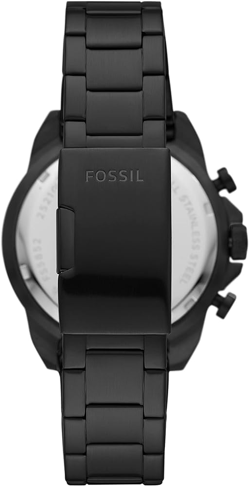 Men's Fossil Bronson Chronograph Black Stainless Steel Watch in 44mm - FS5851